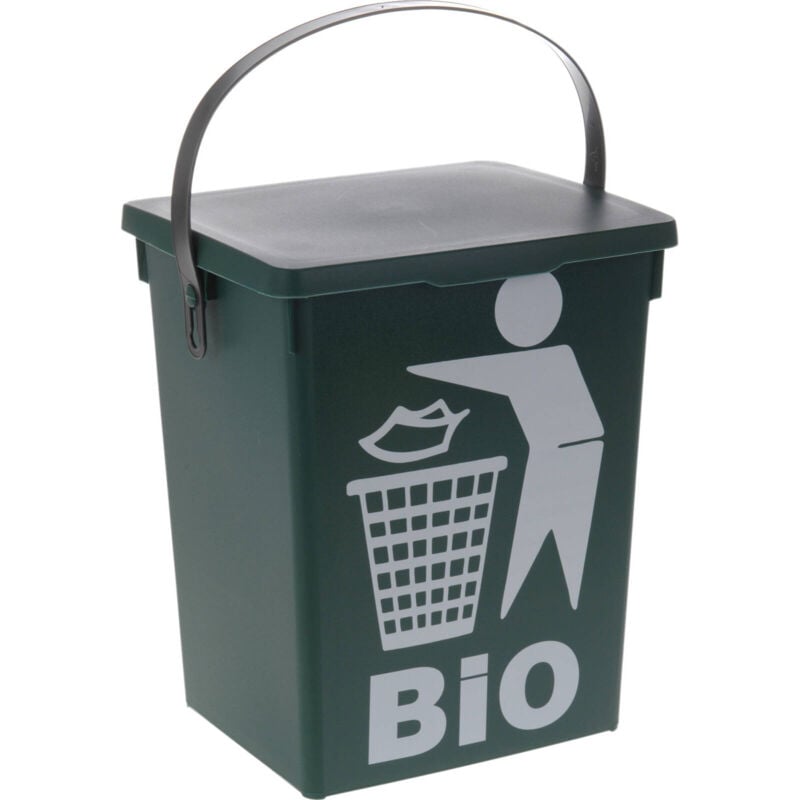 Conteneur à déchets organiques avec logo BIO, avec poignée, 5 l