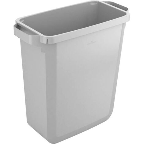 Poubelle de tri 60l H600xL590xP282mm gris sans rabat ni couvercle DURABLE