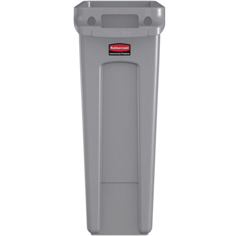 Poubelle de tri 87 l H762xl279xP558mm gris avec gaines d'aération RUBBERMAID