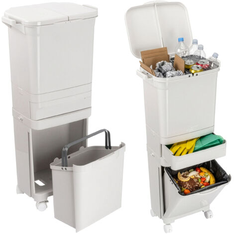 Poubelle de tri NARDAN, grise, 42 litres