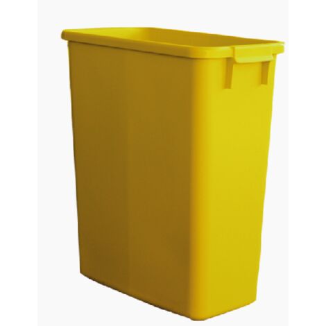 Poubelle de tri rectangulaire 60 Litres – Résistante aux chocs – Empilable – Dimensions 58,5 cm x 28 cm – Pour espaces confinés – EKO