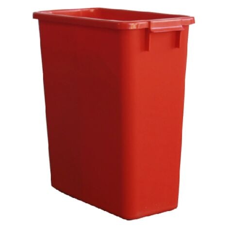 V-PART Poubelle de tri rectangulaire 60 Litres rouge sans couvercle