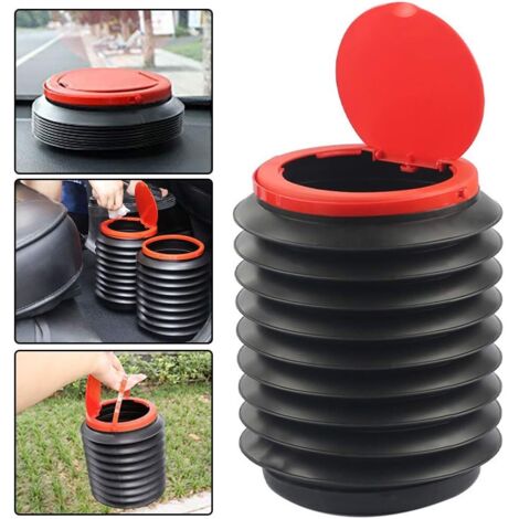 Poubelle de Voiture, 4 L Poubelle Pliable de Voiture, Poubelle Pliable Portable, avec Couvercle, Suspendu Boîte à Ordures Repliable, pour Bureau, Maison et Voiture(Noir)-Fei Yu