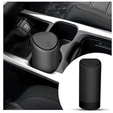 Poubelle De Voiture Avec Couvercle En Silicone, Petite Poubelle Pour Voiture Avec Couvercle, Poubelle Avec Couvercle Pour De Voiture En Silicone Lavable, Mini Poubelles Anti-Fuite(Noir)