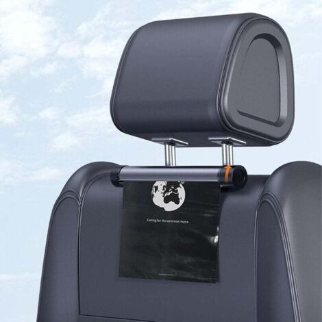 Poubelle de voiture pliable et discrète – Sac poubelle suspendu avec 2 rouleaux de sacs jetables noir, facile à ranger