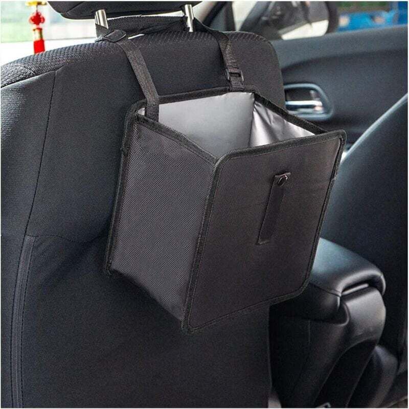 Poubelle de voiture pliable, sac de rangement suspendu étanche et anti-fuite, accessoires d'intérieur de voiture de grande capacité (petite taille)