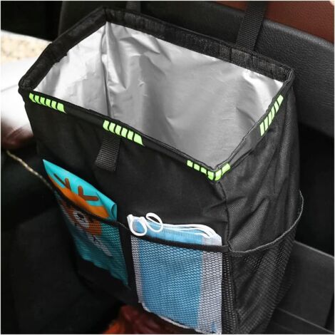 Poubelle de voiture suspendue avec sac de rangement, sac poubelle de voiture imperméable en Oxford, sac de rangement polyvalent pour les voyages en plein air