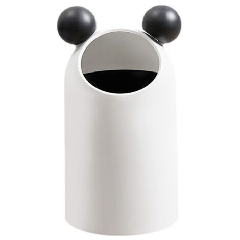 Poubelle design grande capacité ouverture inclinée pour cuisine, salle de bain, bureau et salon, blanc moderne