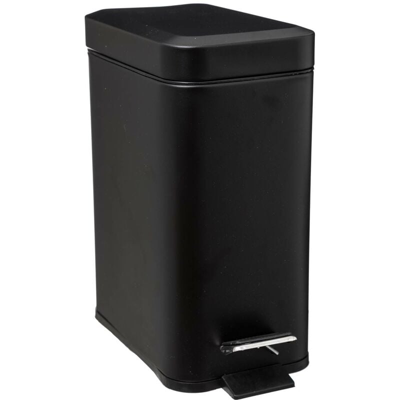 Poubelle rectangulaire soft close inox 5l noir - 5five