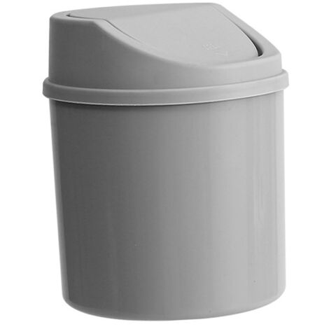 Poubelle Desktop avec Couverture Flip Multifonction Micro Déchets Bin avec Lid Gray pour Salon Décor 143.00g