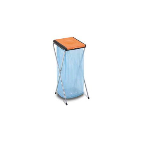 Poubelle d'extérieur 50L en acier – Couvercle en résine – Dimensions 37,5 x 40 x 82 cm – Pour espaces extérieurs et événements – Gimi