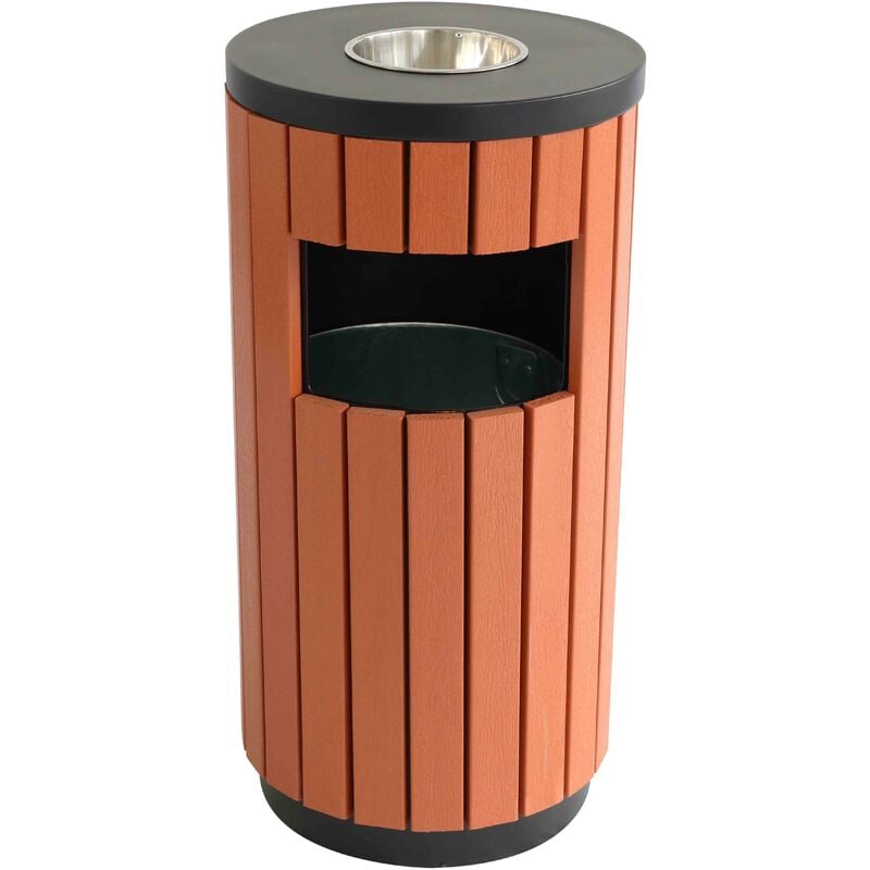Poubelle d'extérieur avec cendrier 29 l