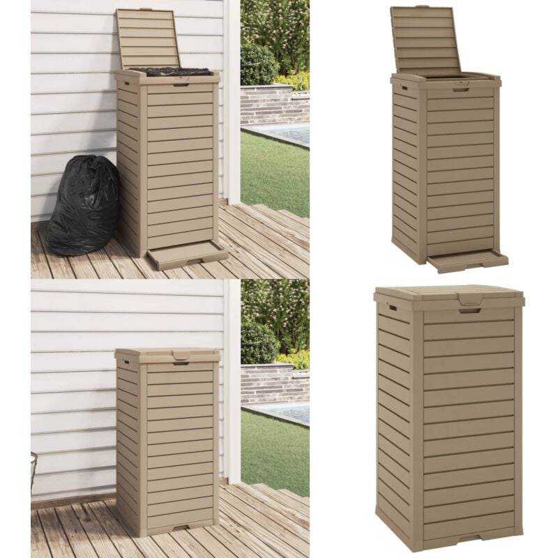 Vidaxl - Poubelle d'extérieur marron clair 41x41x86 cm polypropylène - poubelle extérieure - poubelles extérieures - Home & Living - Brun