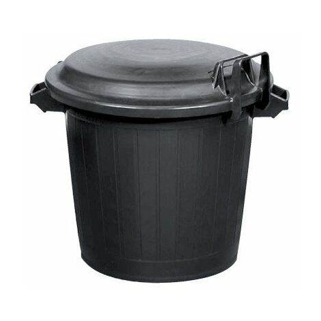 Poubelle d'extérieur renforcée 75 L – Couvercle verrouillable – Matériaux durables – Pour espaces extérieurs et chantiers – Aluminium Et Plastique