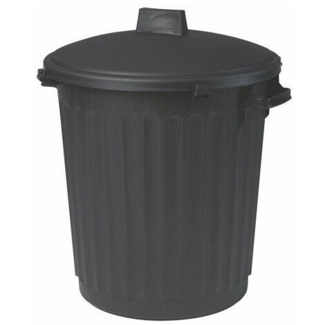 Poubelle d'immeuble noire 80 litres avec Couvercle - EDA