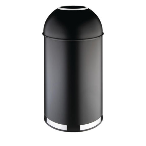 Poubelle dôme ouverte en acier noire - 40 litres - Bolero