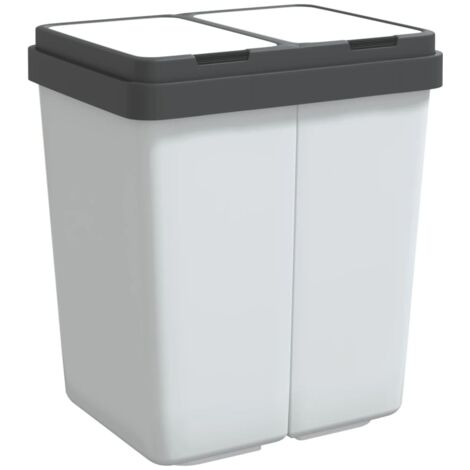 Poubelle double blanc 2x25 L CFW121307