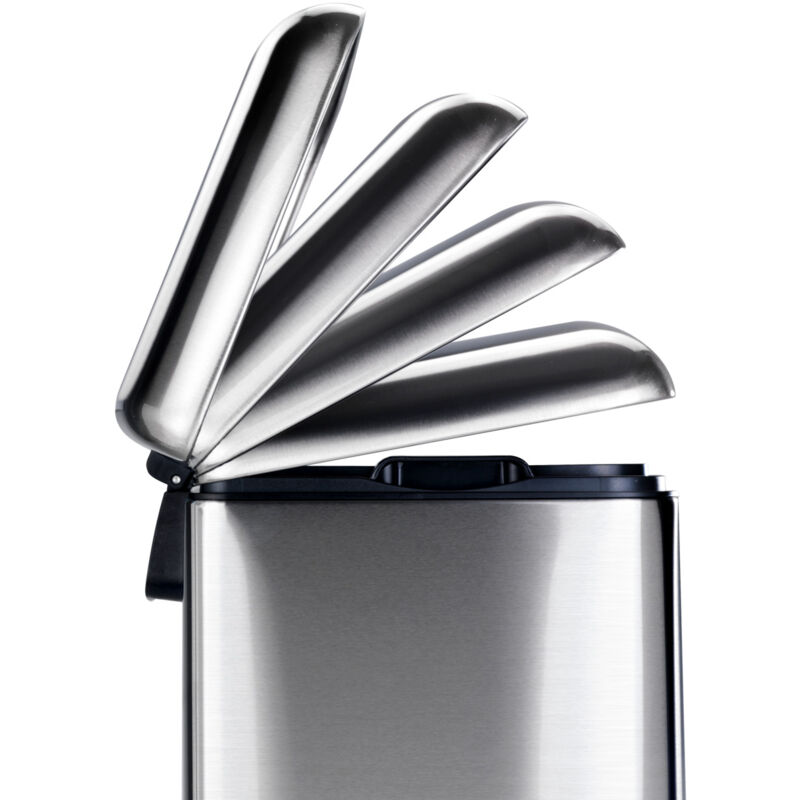 Wenko - Poubelle cuisine double Studio, poubelle tri sélectif, poubelle à pédale avec deux compartiments, frein de chute 'easy close', 2x12L, Acier