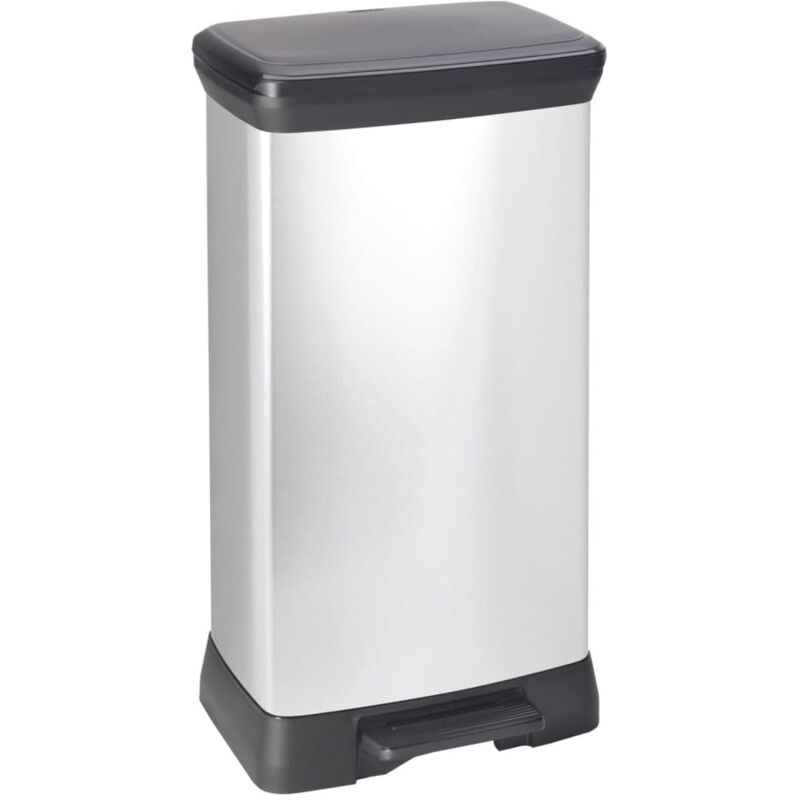 Poubelle duo à pédale Deco 23L+23L Argenté Curver