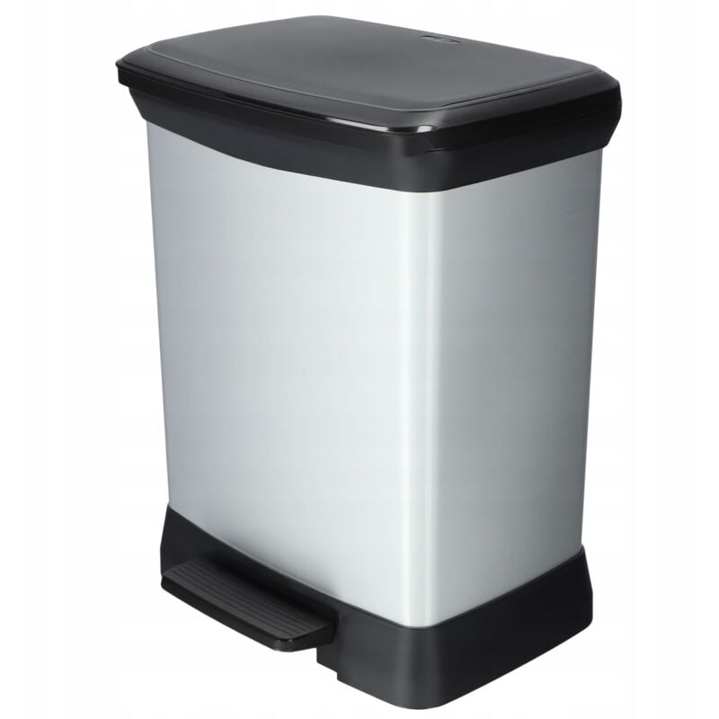 Poubelle deco rectangular duo 10+18L , 39x29x50,5 cm, 80% matière recyclée - Curver