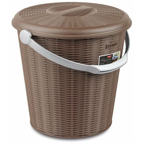 POUBELLE ÉLÉGANCE AVEC COUVERCLE 10 L TAUPE