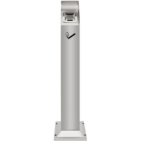 Poubelle en acier d'extérieur, poubelle commerciale avec seau intérieur amovible, conception étanche, poubelle sur pied pour terrasse, porche, bureau ou espace d'accueil, argentée