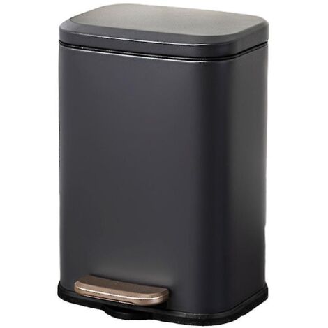 Poubelle en acier inoxydable au design astucieux pour la cuisine et la salle de bain - grise
