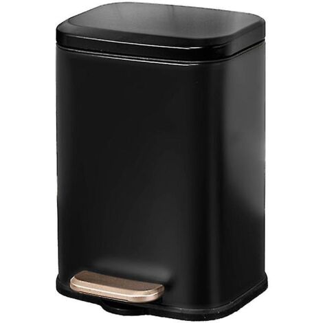 Poubelle en acier inoxydable au design astucieux pour la cuisine et la salle de bain - noire