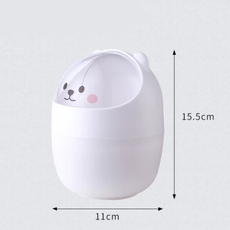 poubelle en plastique de bureau mignonne mini poubelle Mini poubelle de bureau, apparence droguerie support Gris