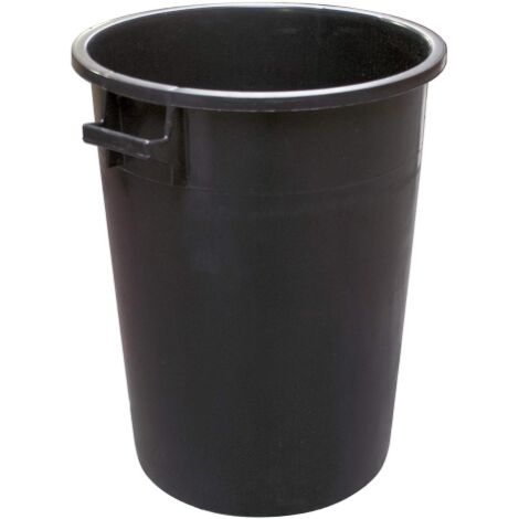 Poubelle en PVC 100 litres   cm 52x66 h empilable sans couvercle couleur noire usage agricole