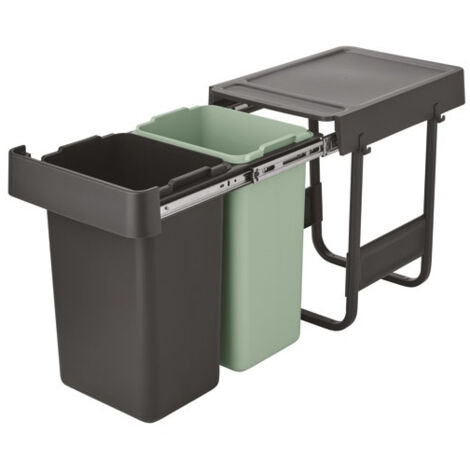poubelle encastrable 2 x 15 l - sort & go built-in - brabantia