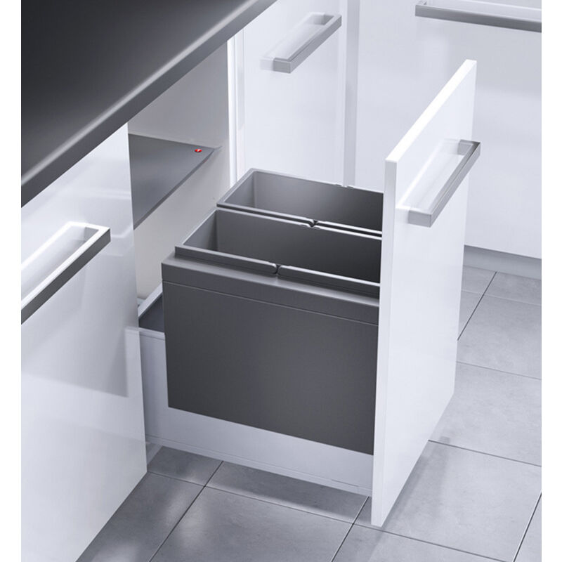 Hailo - Poubelle encastrable pour meuble coulissant 36L Triple xl