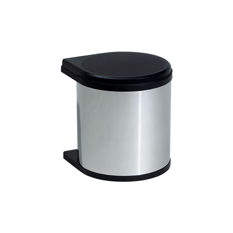 Poubelle encastrable sous évier 12L – Bac amovible en plastique – Couvercle fixe anti-odeurs – Acier inoxydable – Installation facile – Format