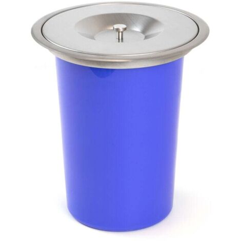 Poubelle encastrable sur le plan de travail Recycle, 1 bac extractible 8 litres, Acier inoxydable et Plastique