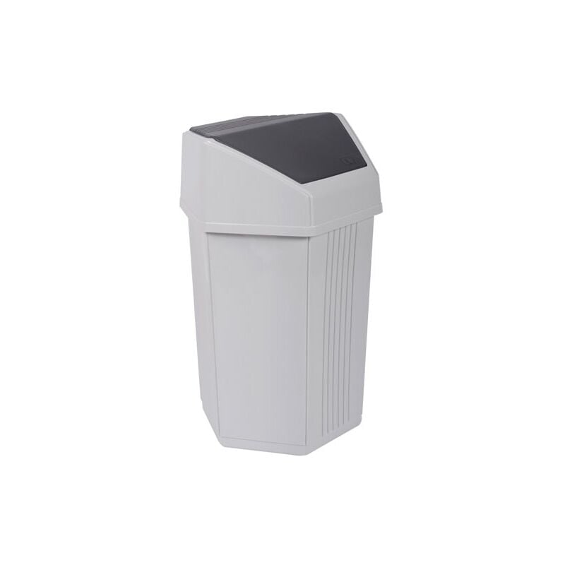 Poubelle fourre-tout - 50 L - blanc cérusé et gris anthracite - EDA