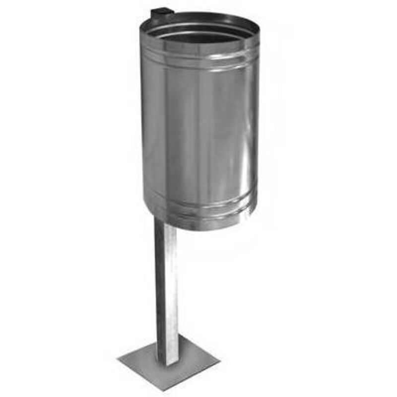 Poubelle galvanisée avec base