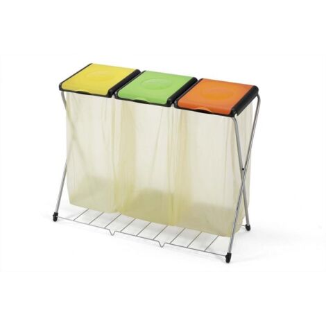 poubelle gimi trio avec trois couvercles diffA renciA s vert orange jaune