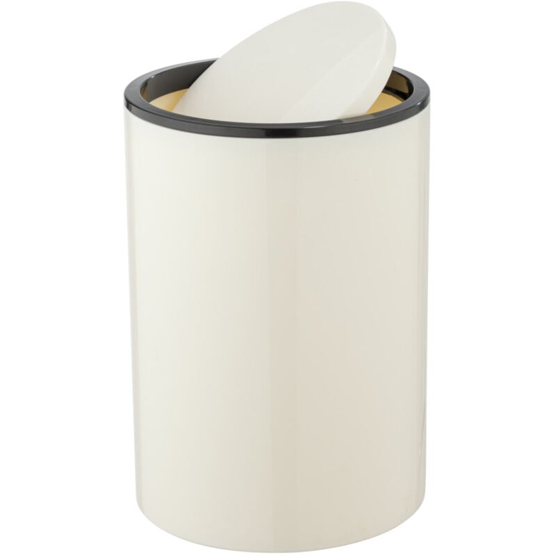 Wenko - Poubelle Inca 5l, creme/noir