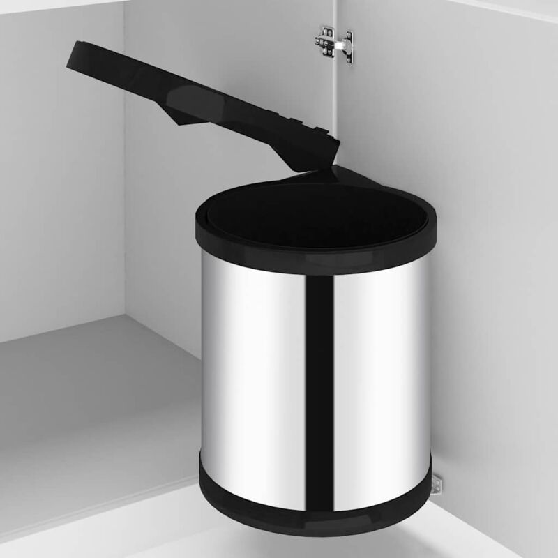 Poubelle intégrée de cuisine Acier inoxydable 12 l Vidaxl