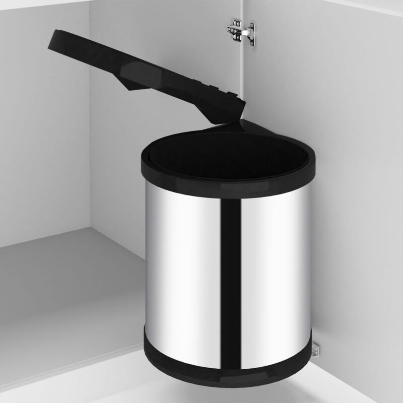 Maisonchic - Poubelle intégrée de cuisine, Poubelle portable contemporain Acier inoxydable 12 l ASAF58482 design in