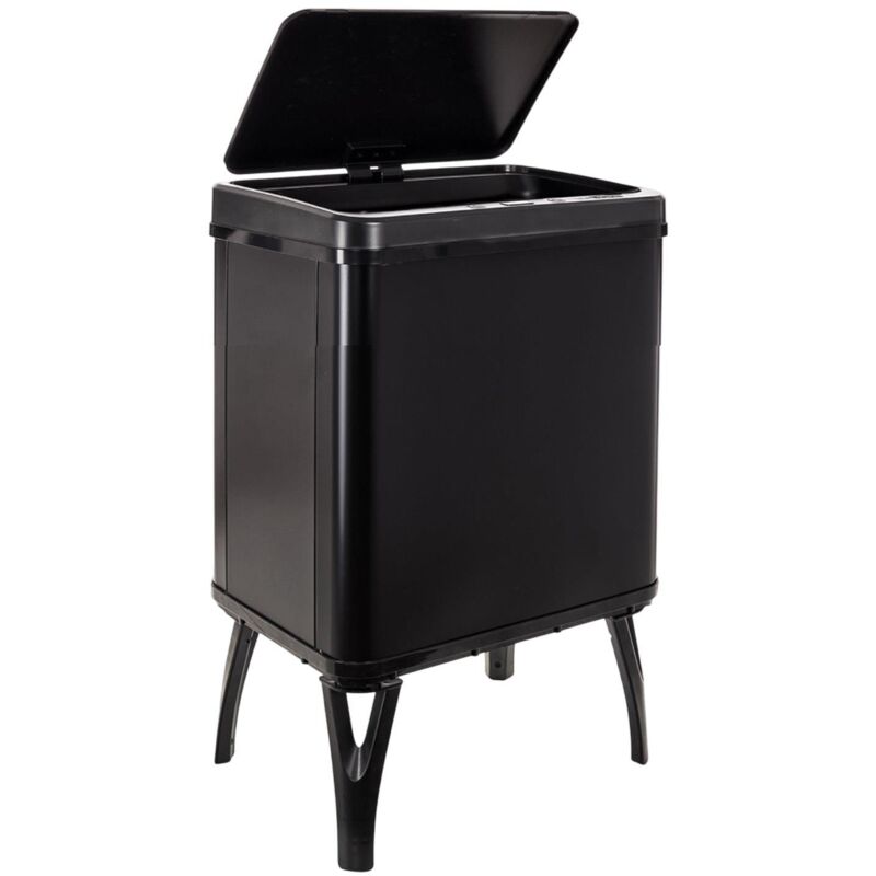 WELLHOME - Poubelle intelligente à ouverture automatique et contact manuel 30L, 35,5x26x60cm noire.