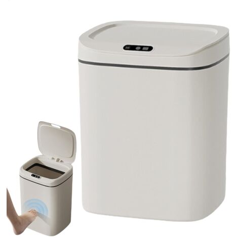Poubelle intelligente - Capteur automatique, électrique, sans contact, grande capacité, avec couvercle pour salle de bain, chambre et bureau