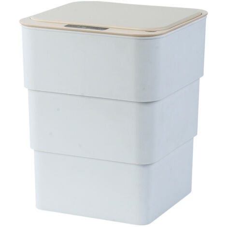 Poubelle Intelligente De Cuisine De Grande Capacité en Plus De L'aromathérapie des Odeurs Poubelles À Capteur Pliable Domestiques (Color : Blanc)