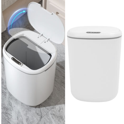 Poubelle Intelligente Poubelle avec Éclairage LED 18L Capacité Grande Façonnage Haute Finition pour Chambre et Salon