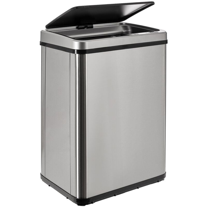 Poubelle intelligente sans pieds avec ouverture automatique ou contact manuel, 40 l, hauteur : 55,5 (x35,5 x 26), gris. - Gris