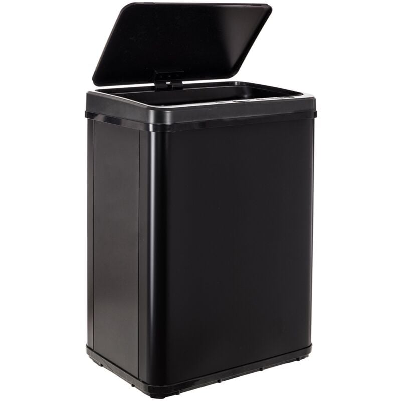 Poubelle intelligente sans pieds avec ouverture automatique ou contact manuel, 40 l, hauteur : 55,5 (x 35,5 x 26), noir.