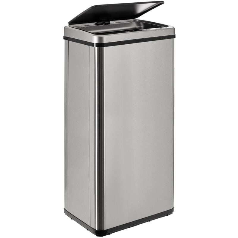 Poubelle intelligente sans pieds avec ouverture automatique ou contact manuel, 60 l, hauteur : 79,5 cm (x35,5 x 26), gris. - Gris