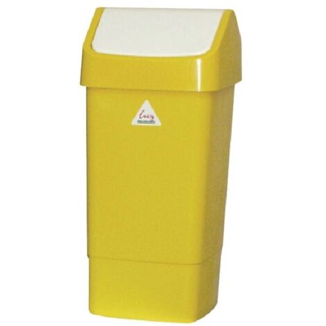 Poubelle jaune à couvercle battant 50 litres - SIR