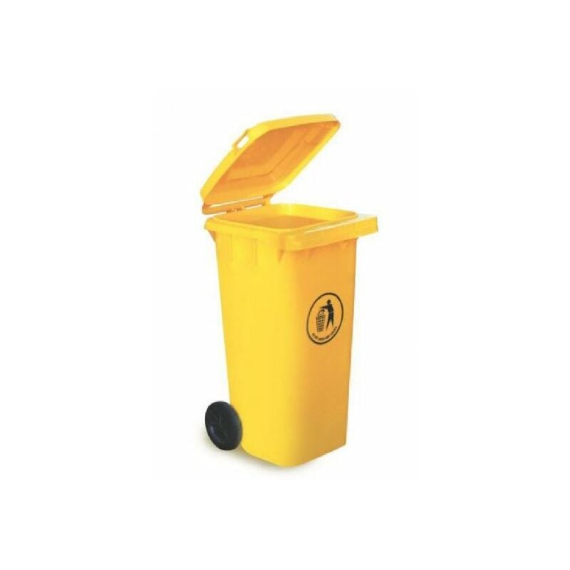 Poubelle Jaune en Polypropylène, 120L ( Prix pour 1 )