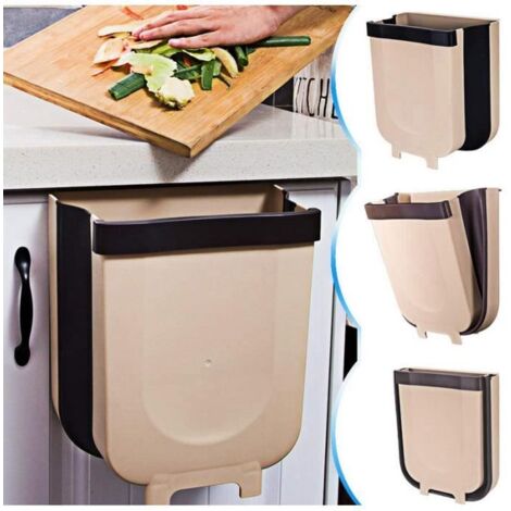Poubelle Kitchen Pliable Wall Mounted pour Voiture Bureau à Domicile Design Suspendu 9L